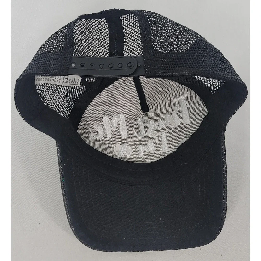 Trust Me I'm A Unicorn Mesh Snapback Trucker Hat with glittered bill
